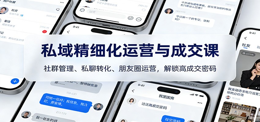 私域精细化运营与成交课：社群管理、私聊转化、朋友圈运营，解锁高成交密码-极速搞钱指南