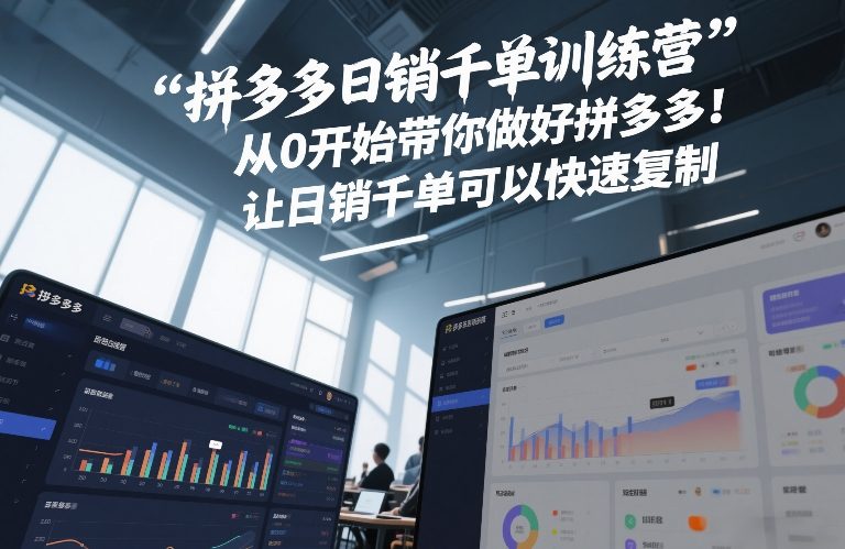 拼多多日销千单训练营，从0开始带你做好拼多多，让日销千单可以快速复制(更新26年1月)-极速搞钱指南