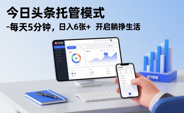 今日头条托管模式，每天5分钟，日入6张+，开启躺挣生活【揭秘】-极速搞钱指南