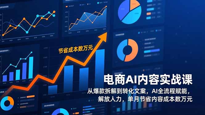 电商AI内容实战课，从爆款拆解到转化文案，AI全流程赋能，解放人力，单月节省内容成本数万元-极速搞钱指南