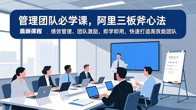 管理团队必学课，阿里三板斧心法、绩效管理、团队激励，即学即用，快速打造高效能团队-极速搞钱指南