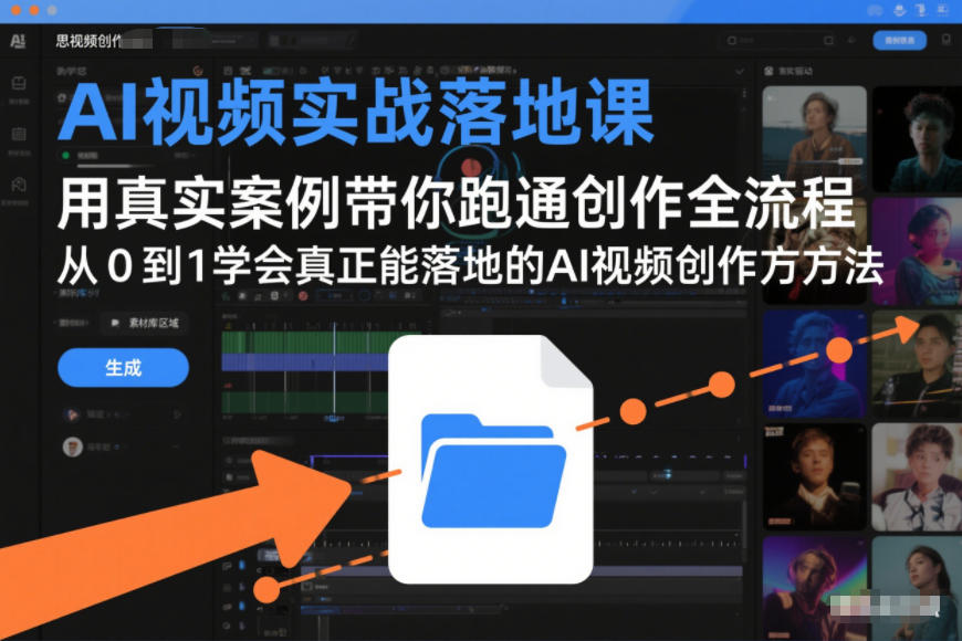 AI视频实战落地课，用真实案例带你跑通创作全流程，从0到1学会真正能落地的AI视频创作方法-极速搞钱指南