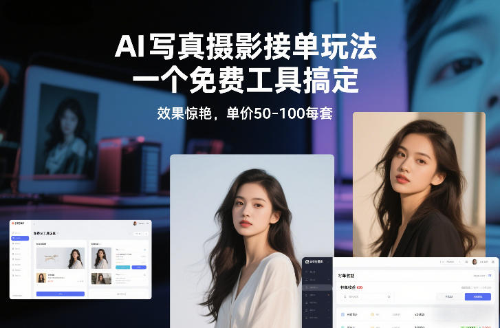 AI写真摄影接单玩法，一个免费工具搞定，效果惊艳，单价50-100每套-极速搞钱指南