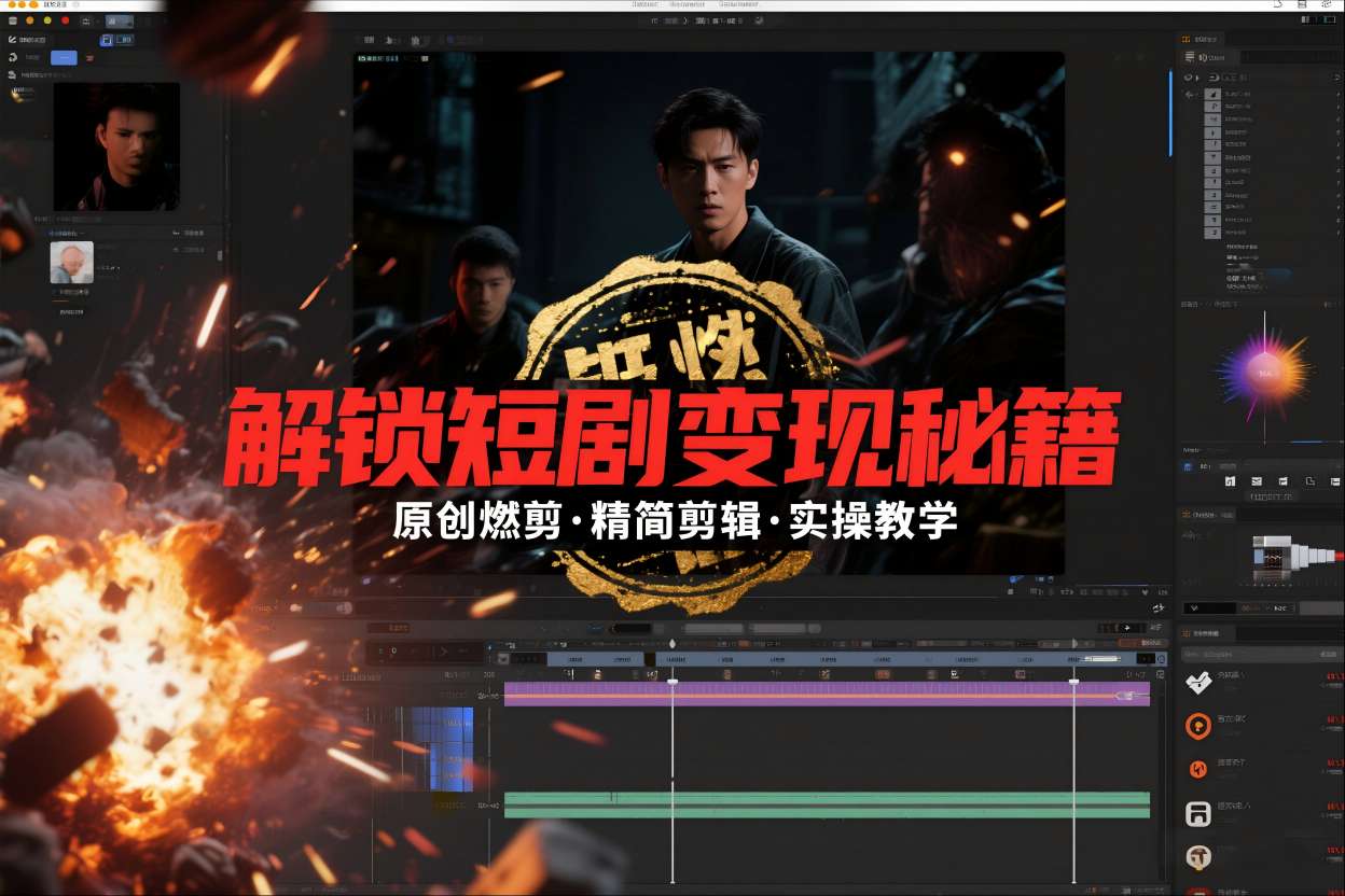 短剧拉新之原创燃剪精简剪辑实操课，解锁短剧变现秘籍-极速搞钱指南