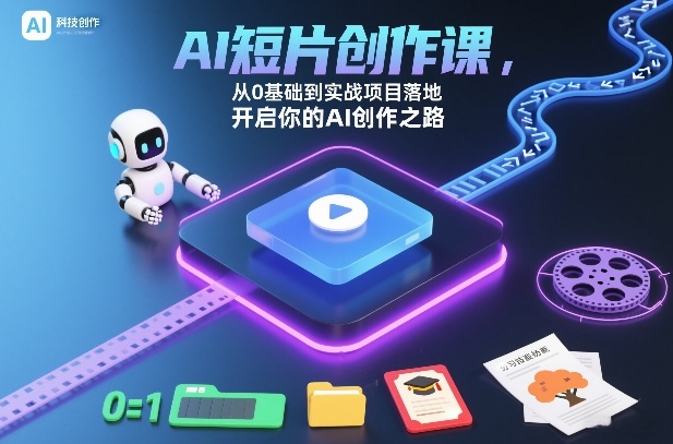 AI短片创作课，从0基础到实战项目落地，开启你的AI创作之路-极速搞钱指南