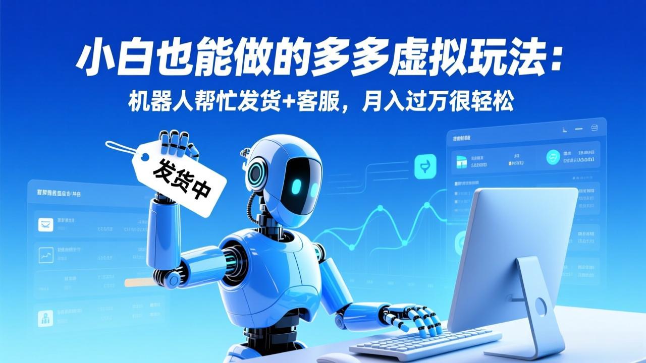 小白也能做的多多虚拟玩法：机器人帮忙发货+客服，月入过万很轻松-极速搞钱指南