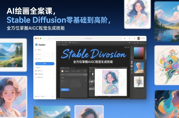 AI绘画全案课，Stable Diffusion零基础到高阶，全方位掌握AIGC视觉生成技能-极速搞钱指南