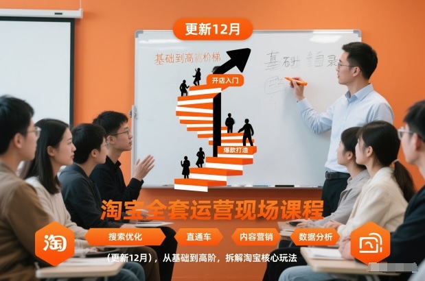 淘宝全套运营现场课程(更新12月)，从基础到高阶，拆解淘宝核心玩法-极速搞钱指南