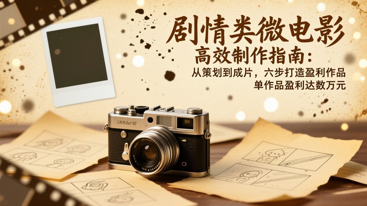 剧情类微电影高效制作指南：从策划到成片，六步打造盈利作品，单作品盈利达数万元-极速搞钱指南