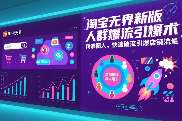 淘宝无界新版人群爆流引爆术，精准圈人，快速破流引爆店铺流量-极速搞钱指南