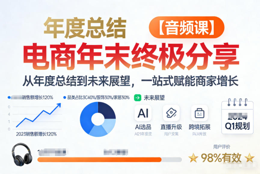 电商年未终极分享，从年度总结到未来展望，一站式赋能商家增长【音频课】-极速搞钱指南