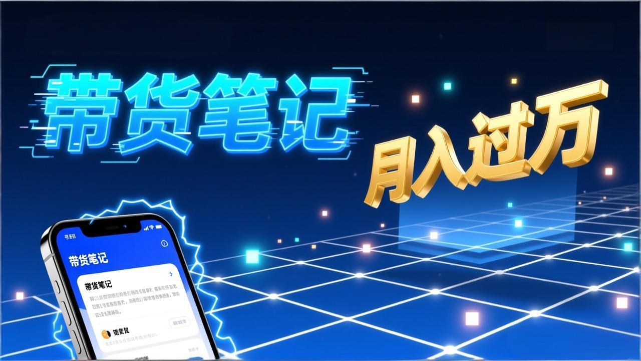 小红书爆款笔记带货实战：拆解封面标题正文全要素，手把手教你单篇笔记带货月入过万-极速搞钱指南