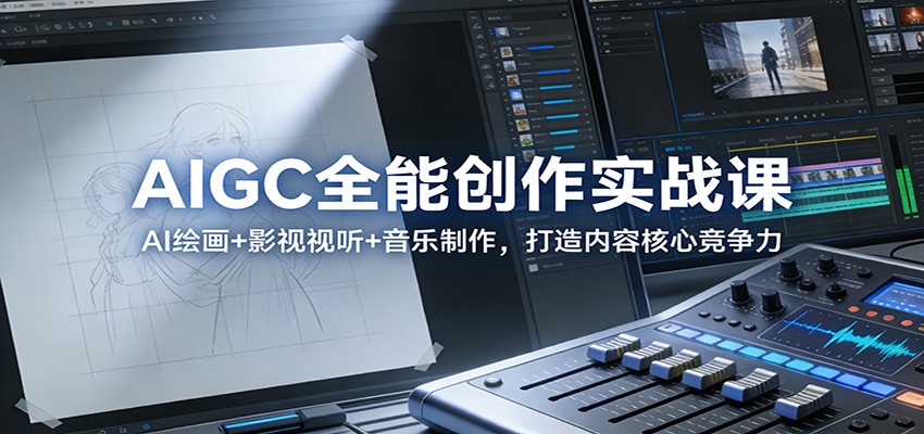 AIGC全能创作实战课：AI绘画+影视视听+音乐制作，打造内容核心竞争力-极速搞钱指南