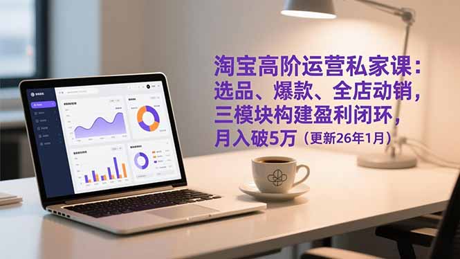 淘宝高阶运营私家课：选品、爆款、全店动销，三模块构建盈利闭环，月入破5万(更新26年1月-极速搞钱指南