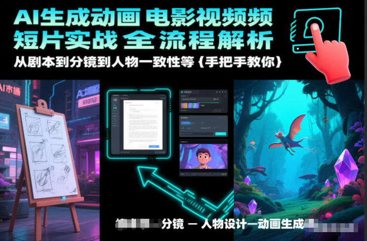 AI生成动画电影视频短片实战全流程解析，从剧本到分镜到人物一致性等手把手教你-极速搞钱指南