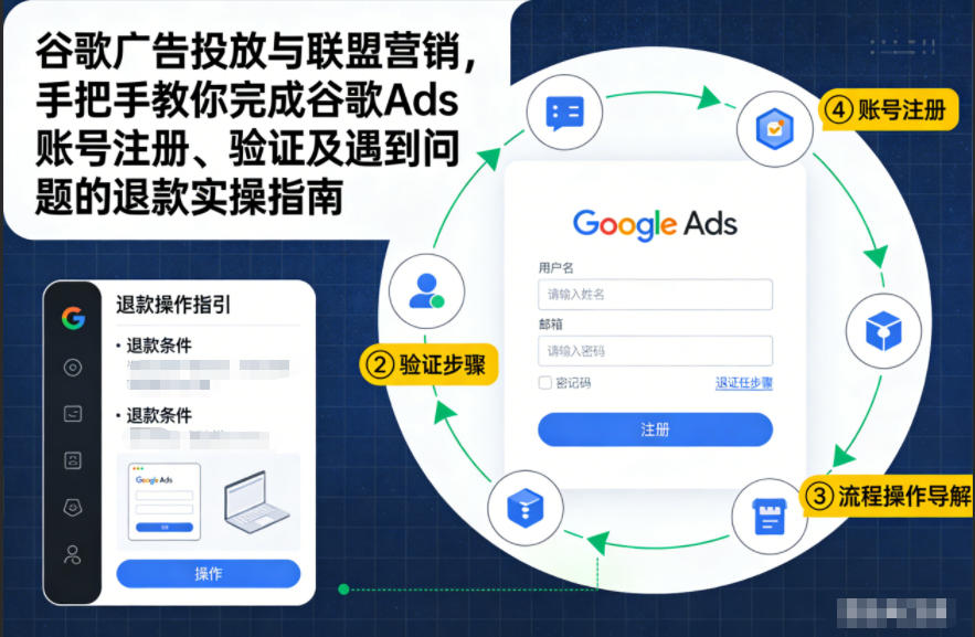 谷歌广告投放与联盟营销，手把手教你完成谷歌Ads账号注册、验证及遇到问题的退款实操指南-极速搞钱指南