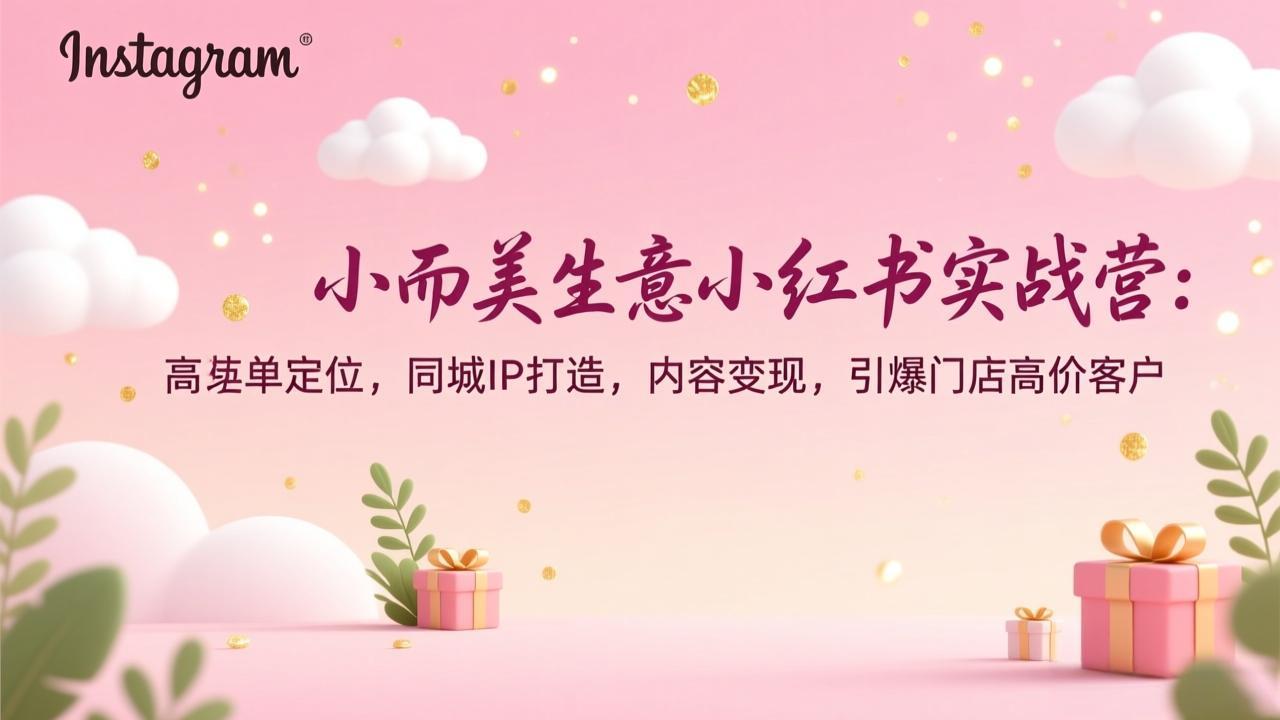 小而美生意小红书实战营：高客单定位，同城IP打造，内容变现，引爆门店高价客户-极速搞钱指南