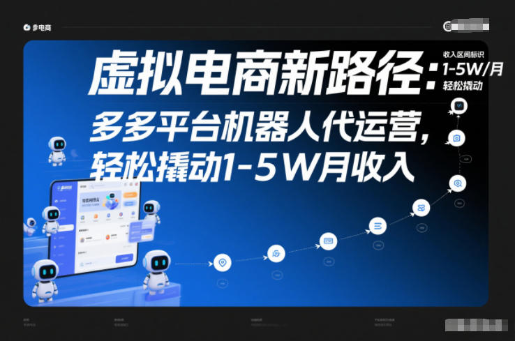 虚拟电商新路径：多多平台机器人代运营，轻松撬动1-5W月收入【揭秘】-极速搞钱指南