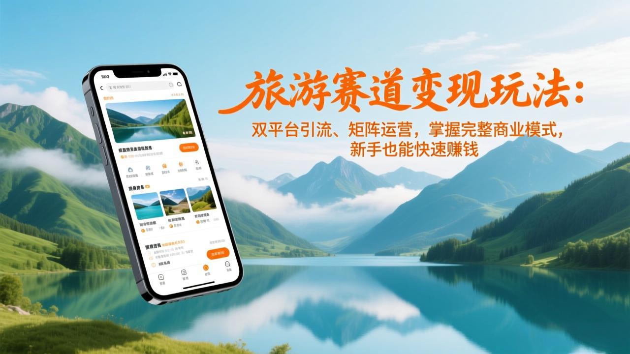 旅游赛道变现玩法：双平台引流、矩阵运营，掌握完整商业模式，新手也能快速赚钱-极速搞钱指南
