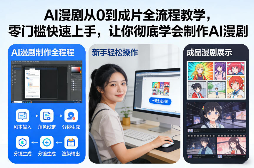 AI漫剧从0到成片全流程教学，零门槛快速上手，让你彻底学会制作AI漫剧【保姆级教程】-极速搞钱指南