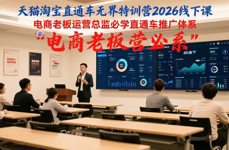 天猫淘宝直通车无界特训营2026线下课，电商老板运营总监必学直通车推广体系-极速搞钱指南