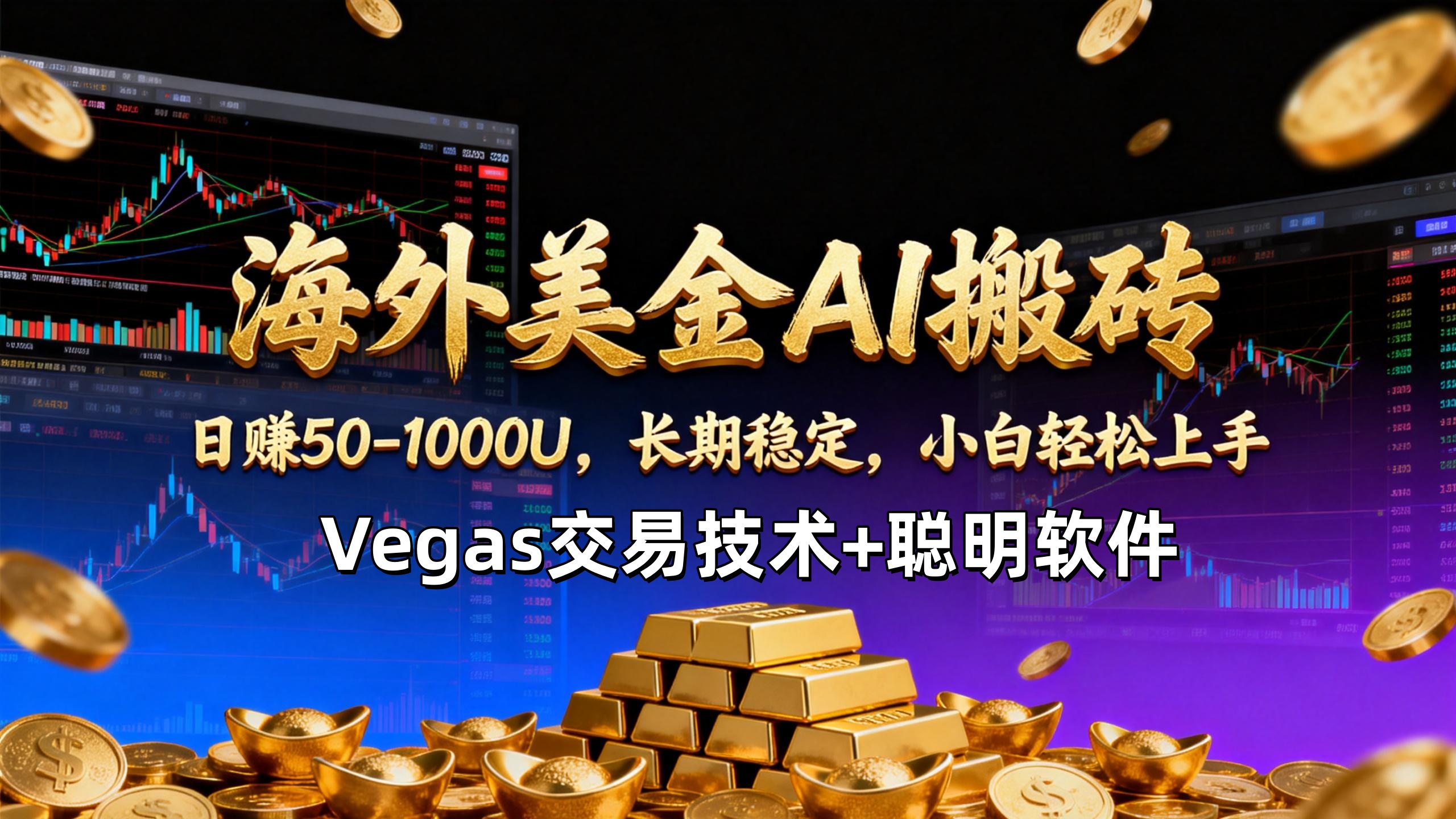 【海外美金AI搬砖】Vegas交易技术+聪明软件，日赚50-1000U，长期稳定，小白轻松上手。-极速搞钱指南