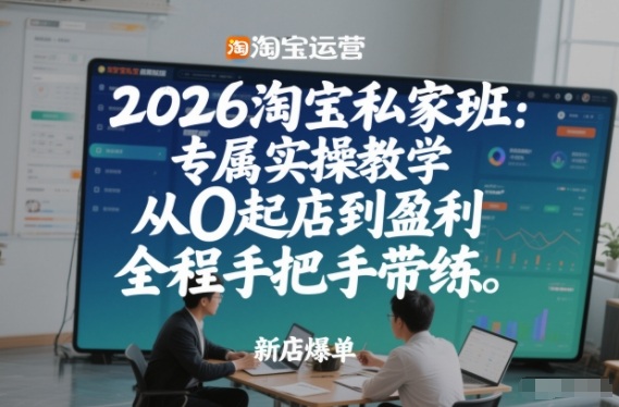2026淘宝私家班：专属实操教学，从0起店到盈利，全程手把手带练-极速搞钱指南