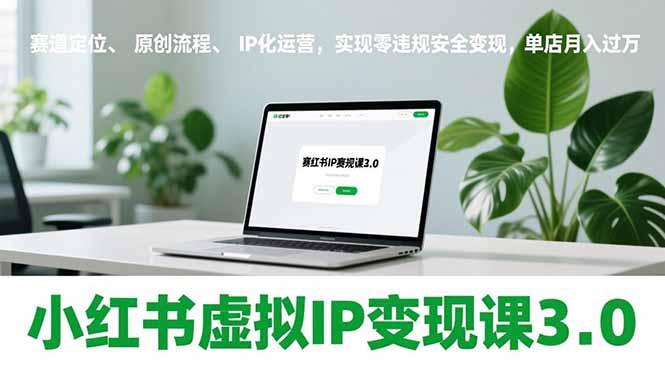 小红书虚拟IP变现课3.0，赛道定位、原创流程、IP化运营，实现零违规安全变现，单店月入过万-极速搞钱指南