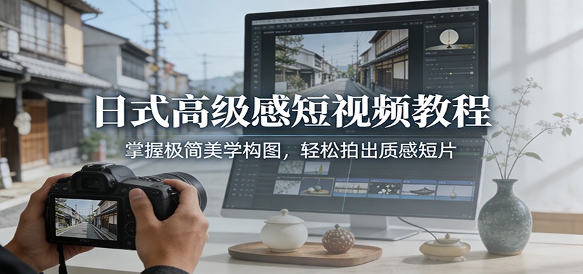 日式高级感短视频教程：掌握极简美学构图，轻松拍出质感短片-极速搞钱指南