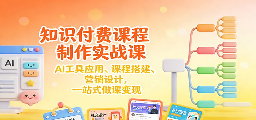 知识付费课程制作实战课：AI工具应用 、课程搭建、营销设计，一站式做课变现-极速搞钱指南
