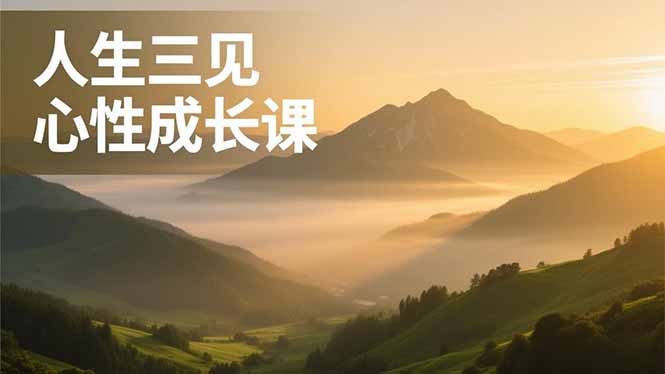 人生三见心性成长课，见天地众生自己，搞透人性安顿身心，活出清晰自我，内在富足无价-极速搞钱指南