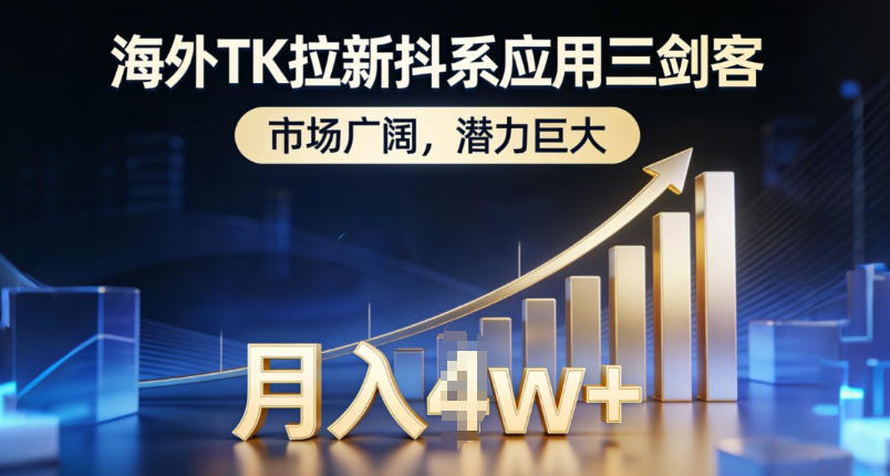 海外TK拉新抖系应用三剑客，市场广阔，潜力巨大，月入1w+-极速搞钱指南