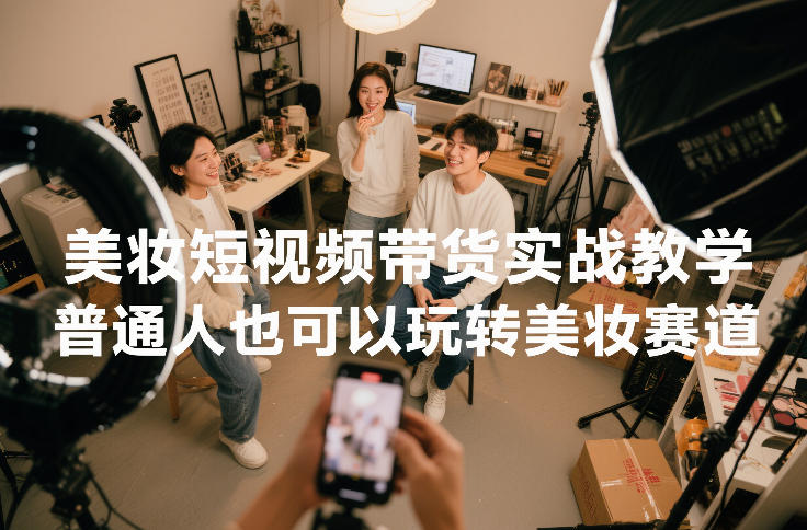 美妆短视频带货实战教学，普通人也可以玩转美妆赛道-极速搞钱指南