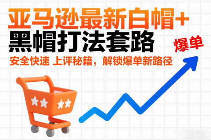 亚马逊最新白帽+黑帽打法套路，安全快速上评秘籍，解锁爆单新路径-极速搞钱指南