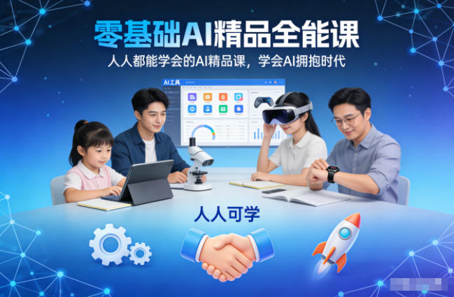 零基础AI精品全能课，人人都能学会的AI精品课，学会AI拥抱时代-极速搞钱指南