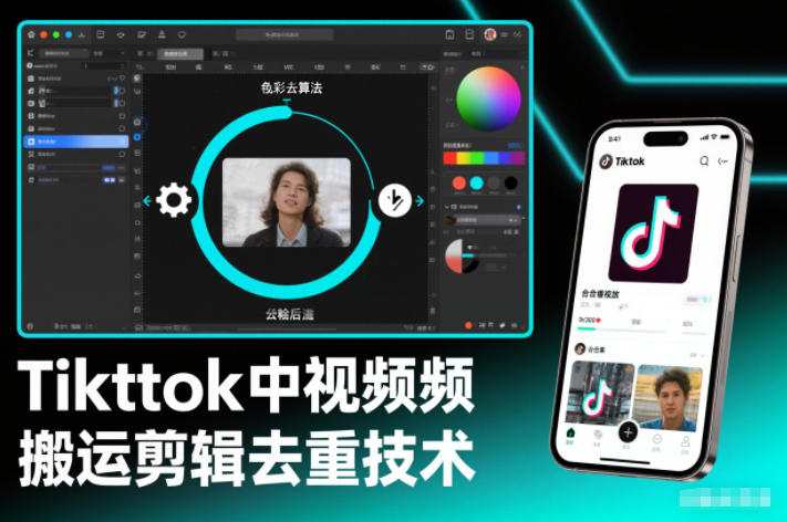 Tiktok中视频纯搬运剪辑去重技术，外来技术，自行测试-极速搞钱指南