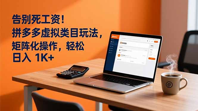 告别死工资！拼多多虚拟类目玩法，矩阵化操作，轻松日入 1K+-极速搞钱指南