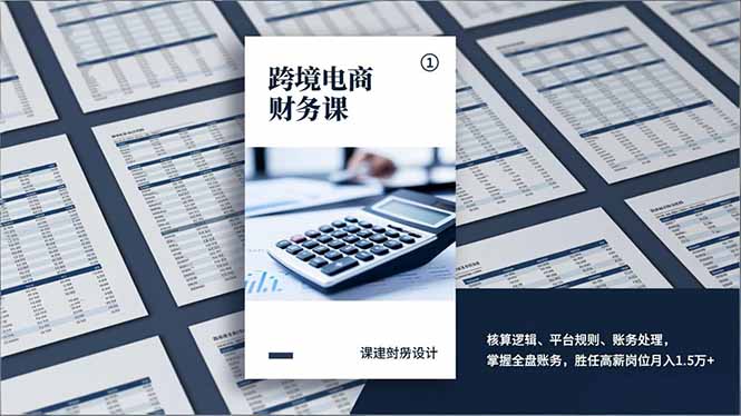跨境电商财务课，核算逻辑、平台规则、账务处理，掌握全盘账务，胜任高薪岗位月入1.5万+-极速搞钱指南