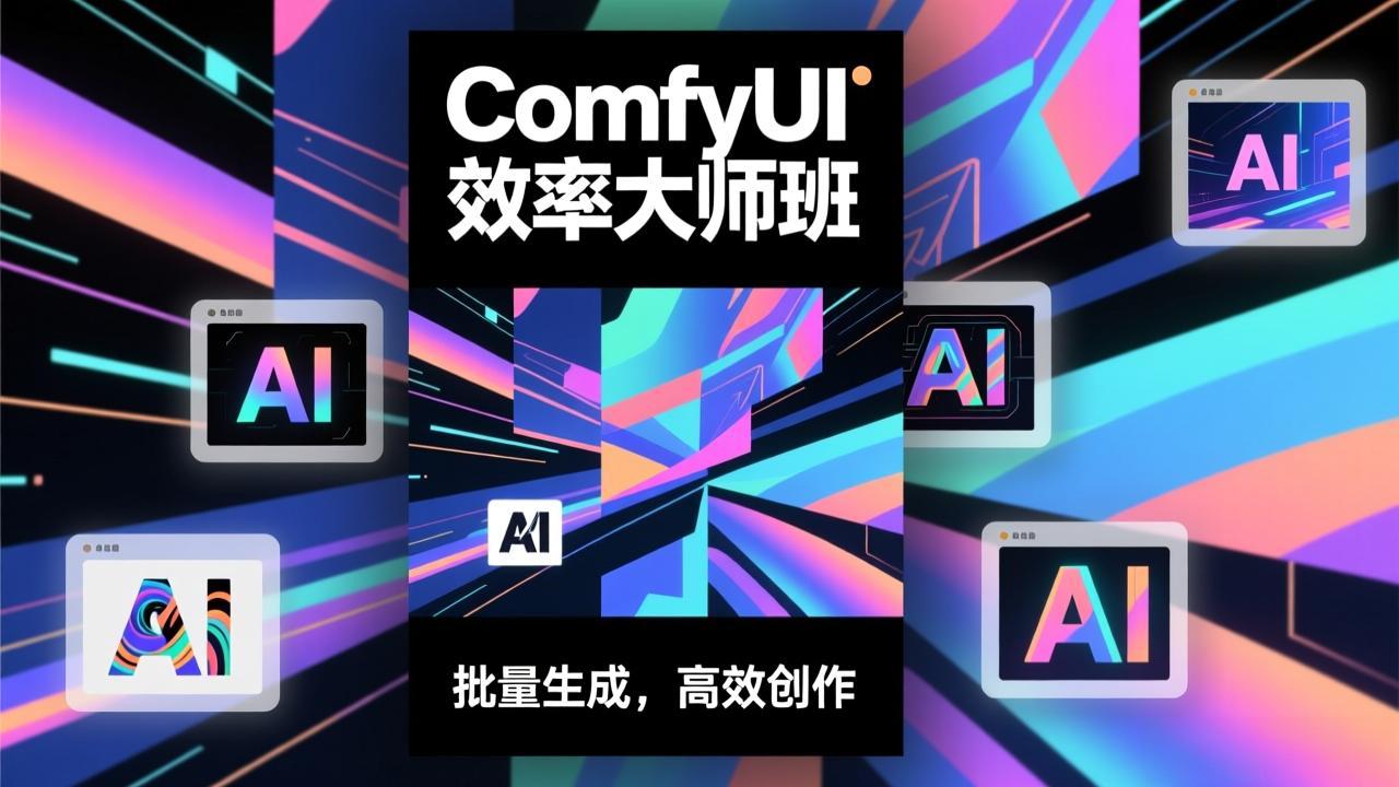 ComfyUI效率大师班：工作流搭建，批量生成，将个人AI出图效率提升5-10倍，月接单收入1-3万-极速搞钱指南