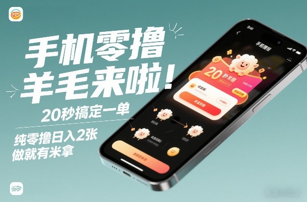 手机零撸薅羊毛来啦！20秒搞定一单，纯零撸日入2张，做就有米拿【揭秘】-极速搞钱指南
