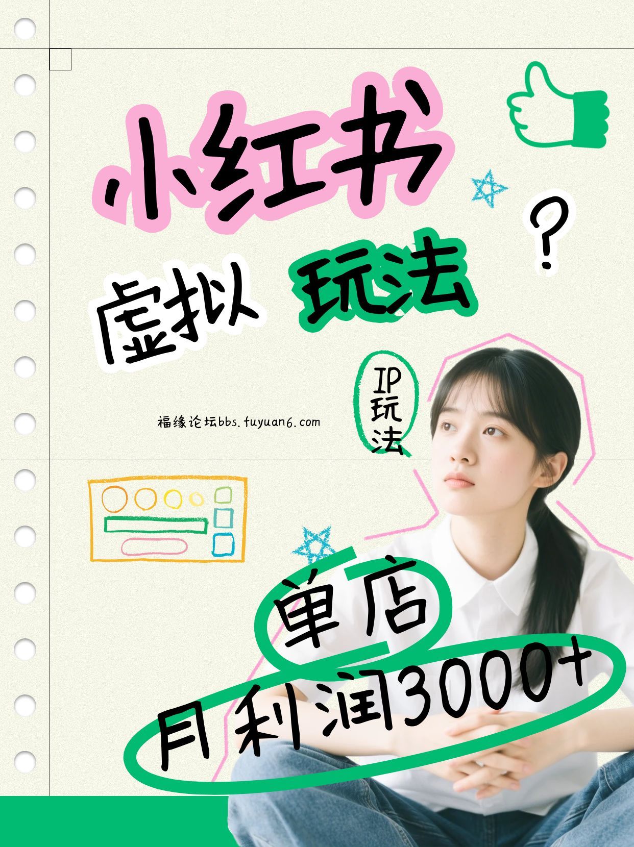 小红书虚拟玩法(铺货流和单品玩法)，单店月利润3000+，IP打法+原创商品(0违规)-极速搞钱指南