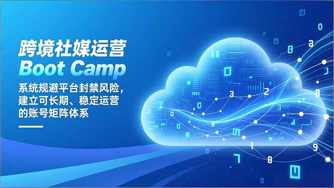 跨境社媒运营Boot Camp：系统规避平台封禁风险，建立可长期、稳定运营的账号矩阵体系-极速搞钱指南