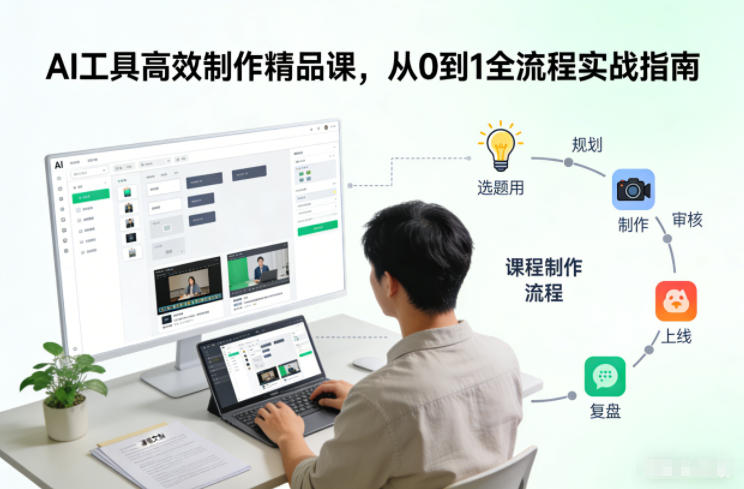AI工具高效制作精品课，从0到1全流程实战指南-极速搞钱指南