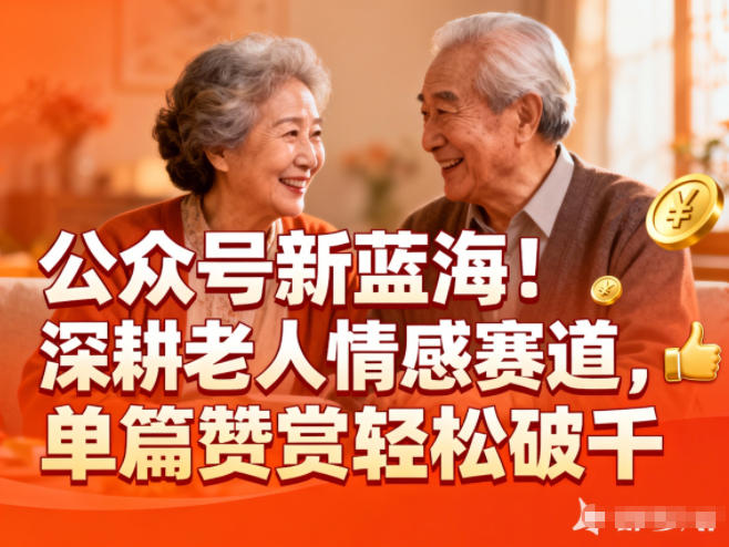 公众号新蓝海！深耕老人情感赛道，单篇赞赏轻松破1k-极速搞钱指南