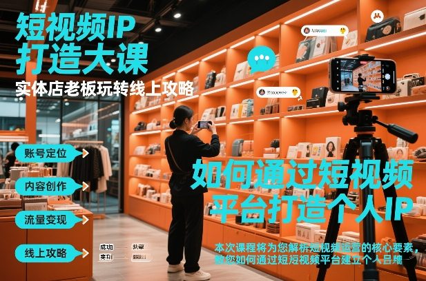 短视频ip打造大课，实体店老板玩转线上攻略-极速搞钱指南