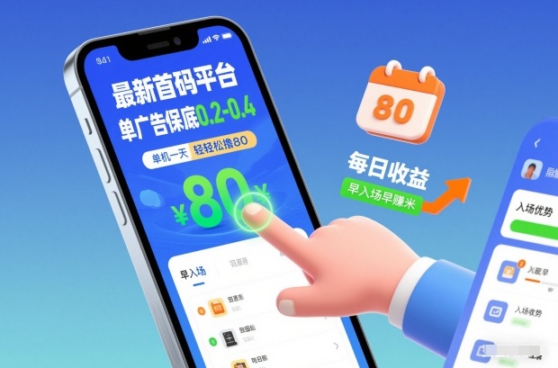 最新首码平台，单广告保底0.2-0.4，单机一天轻松撸80，早入场早賺米【揭秘】-极速搞钱指南