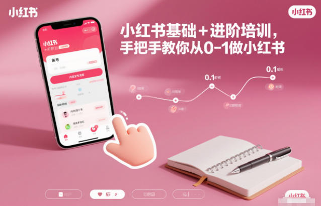 小红书基础+进阶培训，手把手教你从0-1做小红书-极速搞钱指南