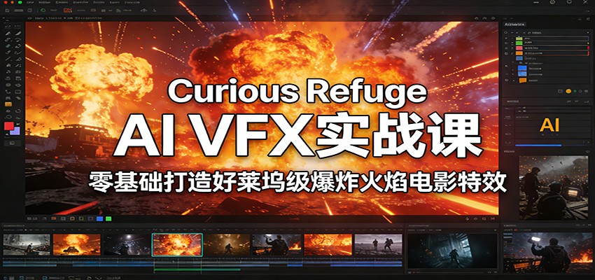 Curious Refuge AI VFX实战课，零基础打造好莱坞级爆炸火焰电影特效-极速搞钱指南