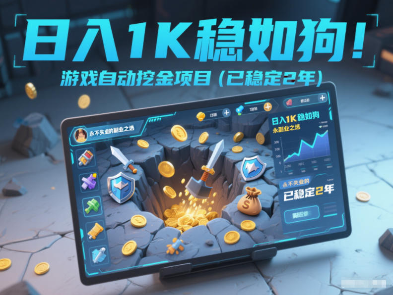 日入1K稳如狗！游戏自动挖金项目(已稳定2年)，永不失业的副业之选【揭秘】-极速搞钱指南